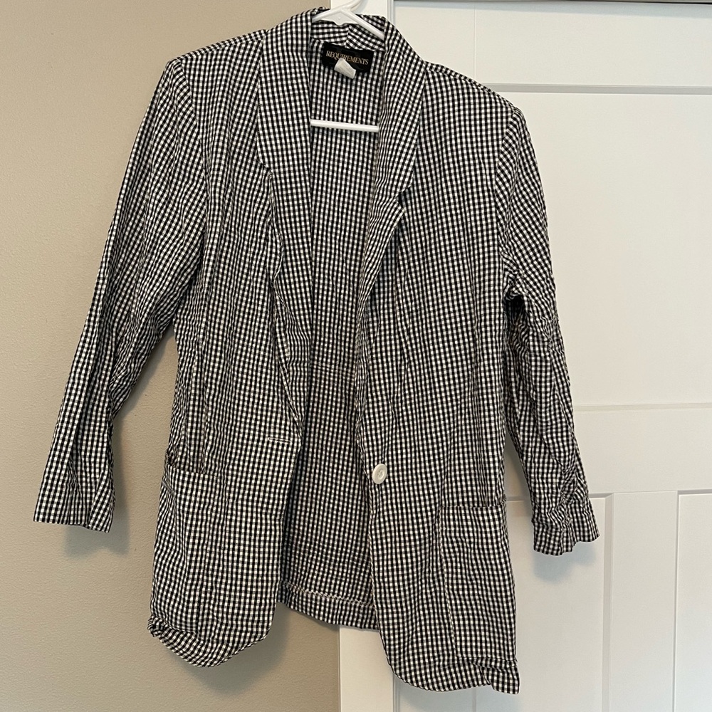 Requirements Black and White Blazer with Classic Lapel